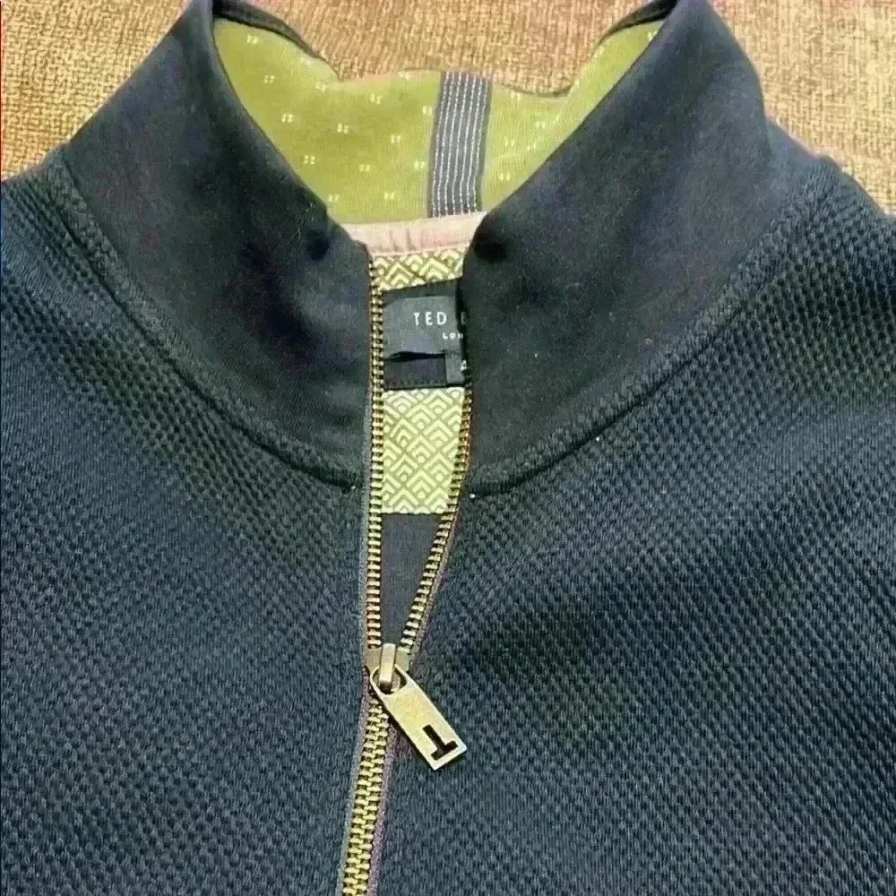 Ted Baker London Men's Soft Funnel Neck Sweater Jacket Full Zip-  Size 4 Navy